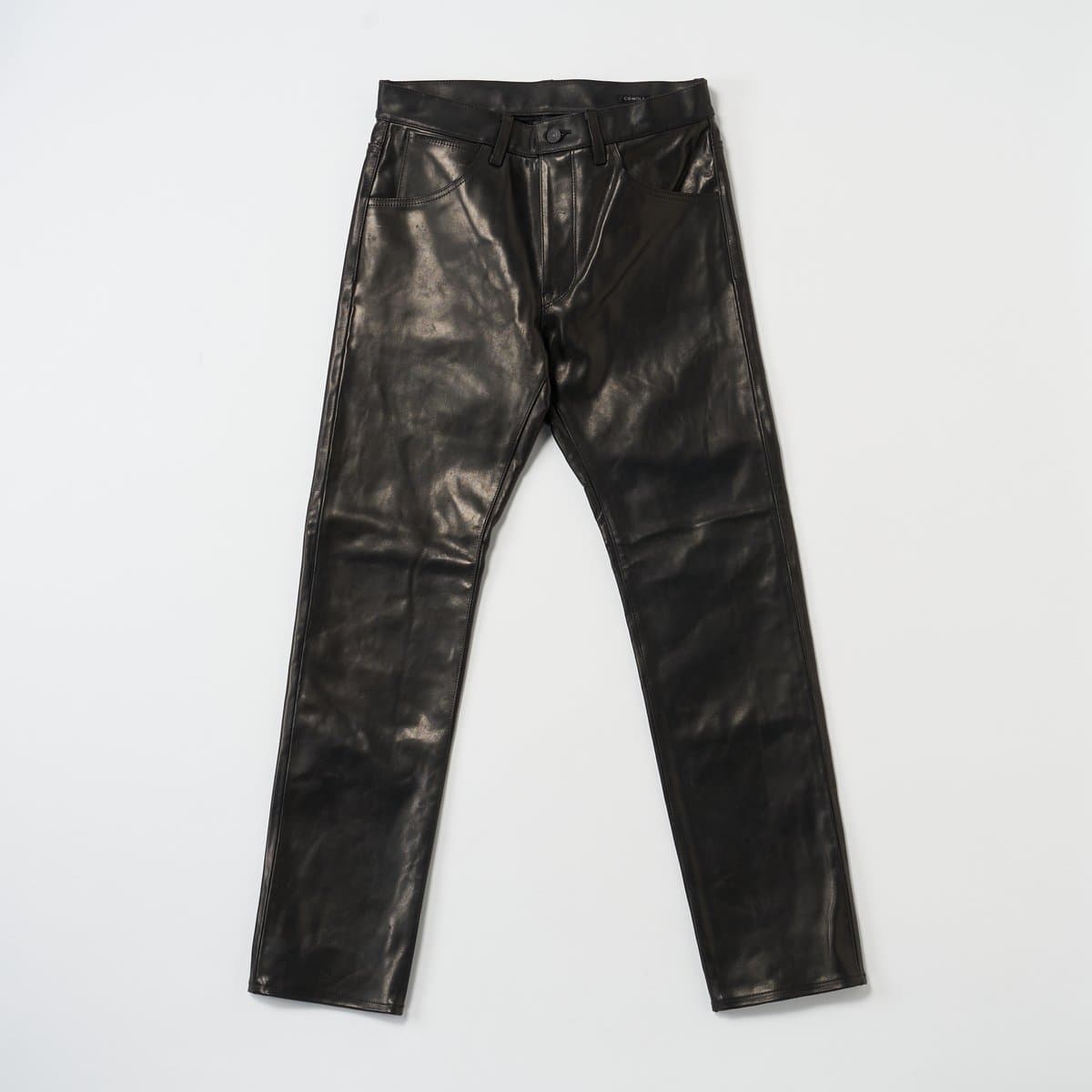 COMOLI | レザー 5Pパンツ BLACK