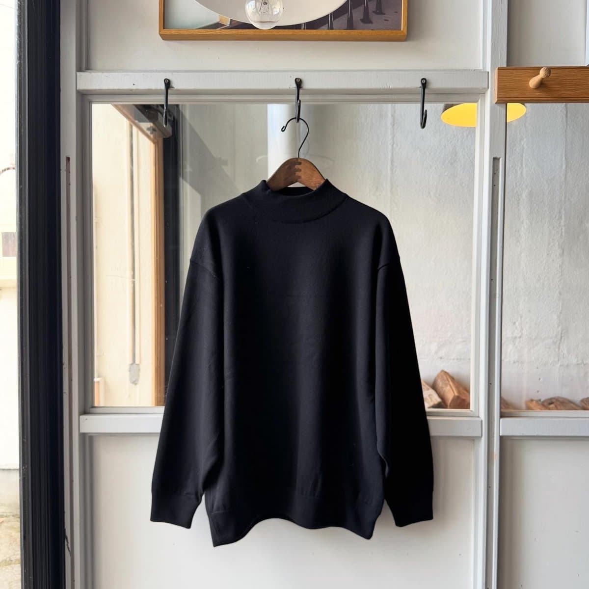 ウール モックネックニット