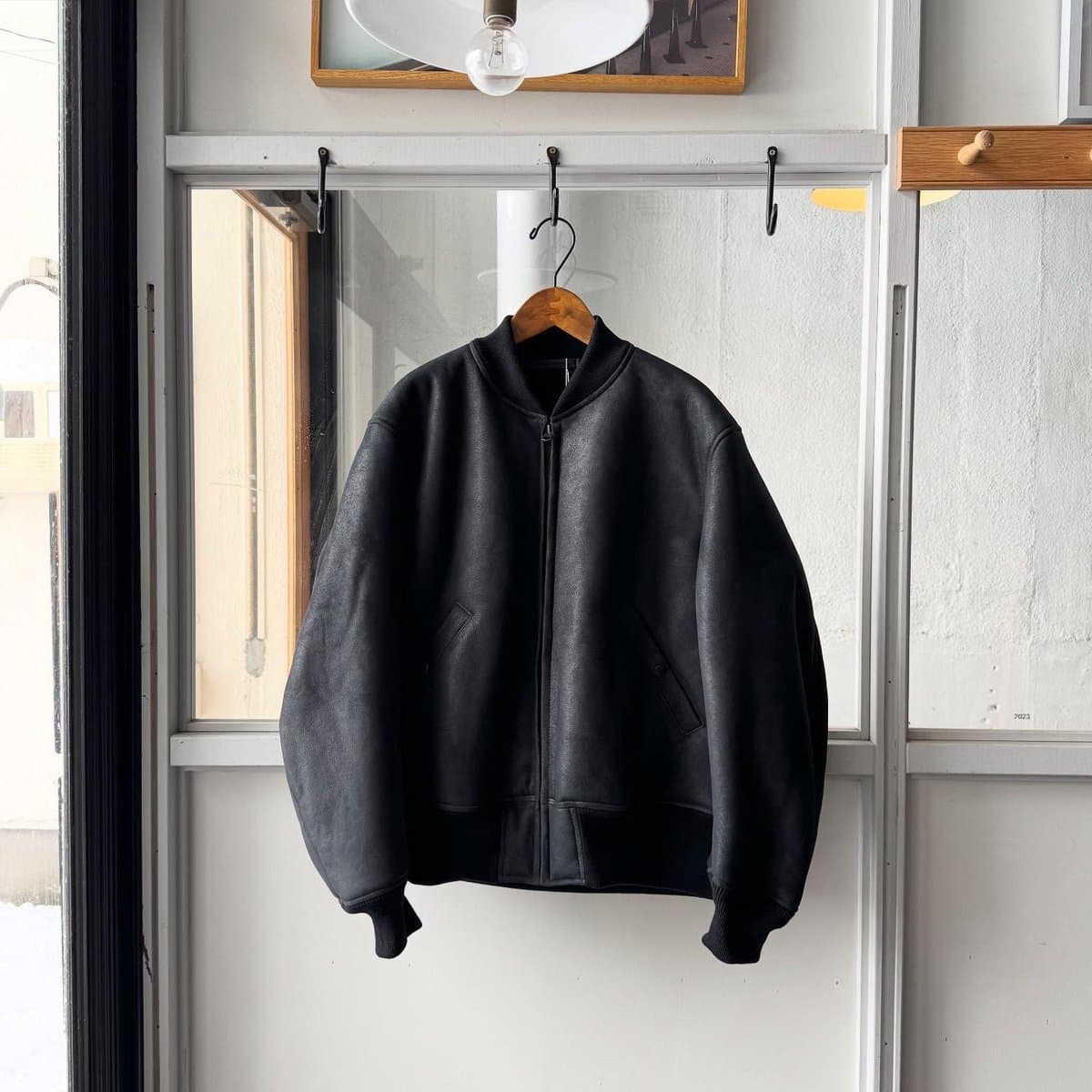 シープスキン ジップブルゾン