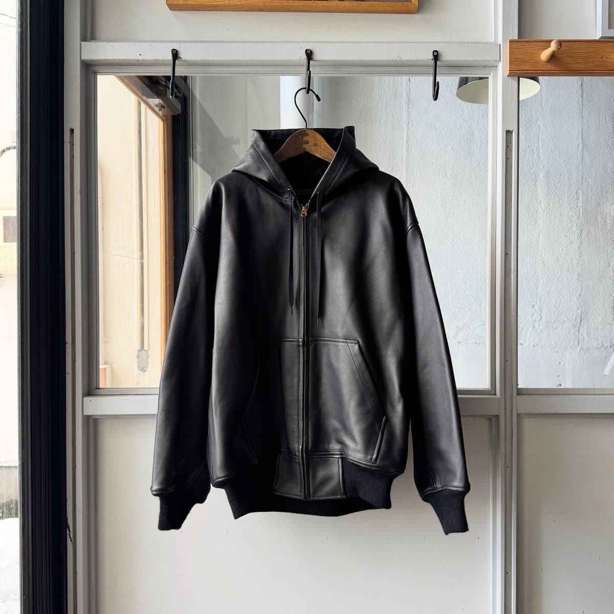 カーフスキン ジップパーカ