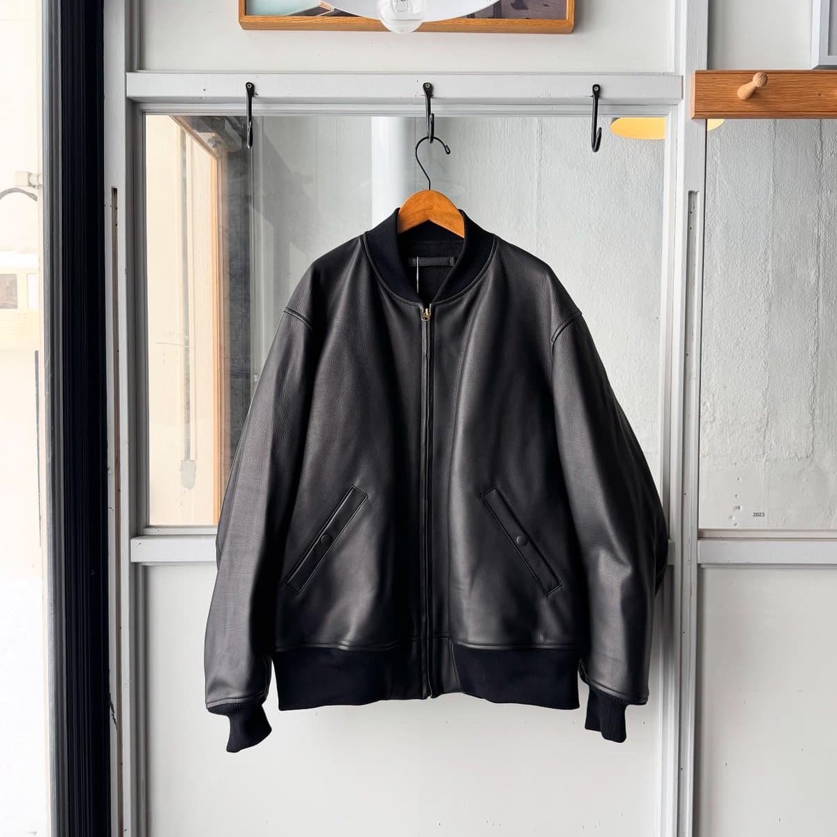 カーフスキン ジップブルゾン