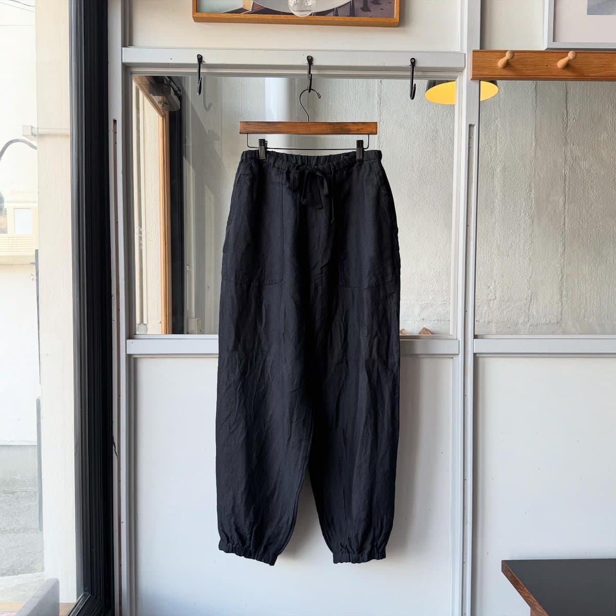 リネンサテン ドローストリングパンツ