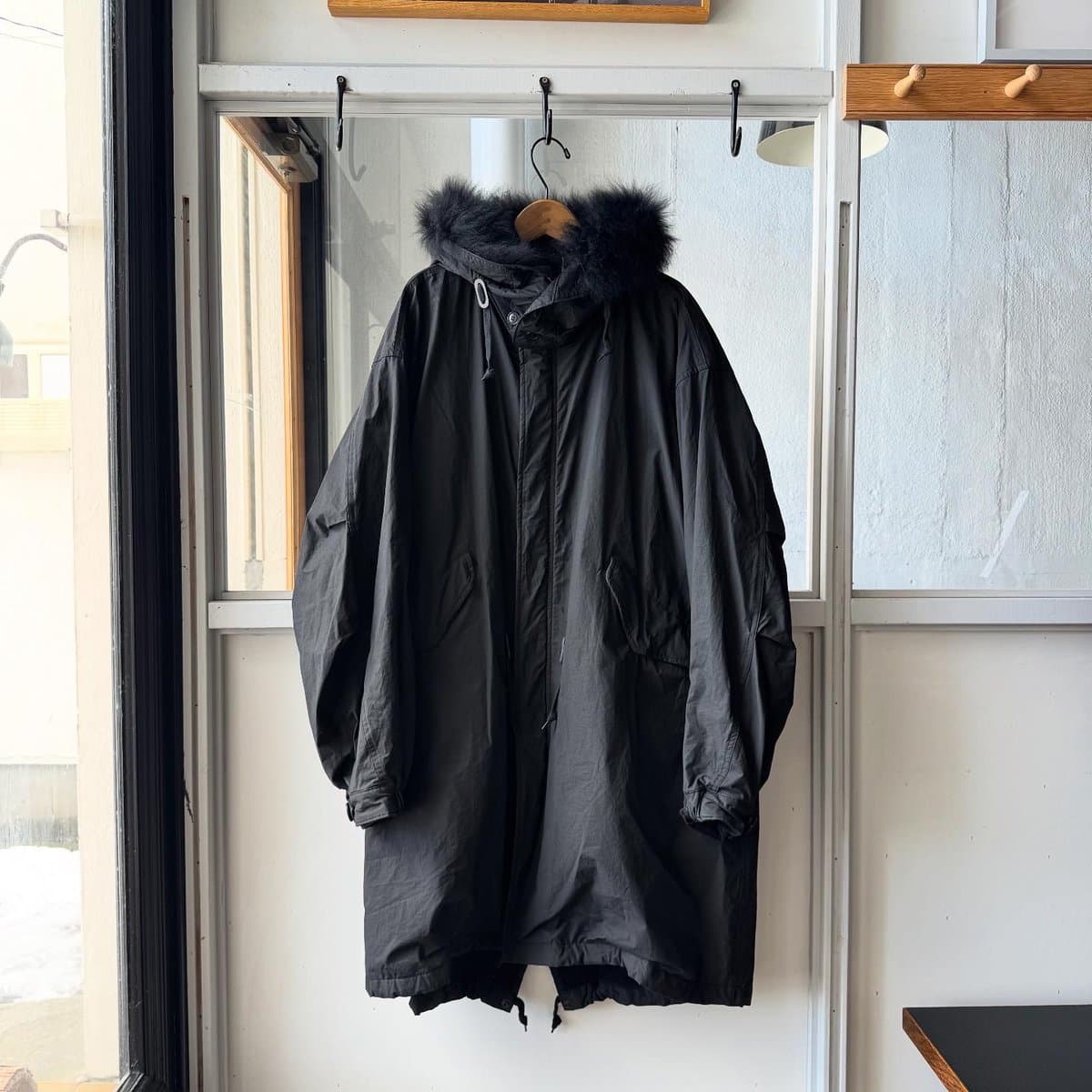 コットンナイロン ミリタリーフーデッドコート