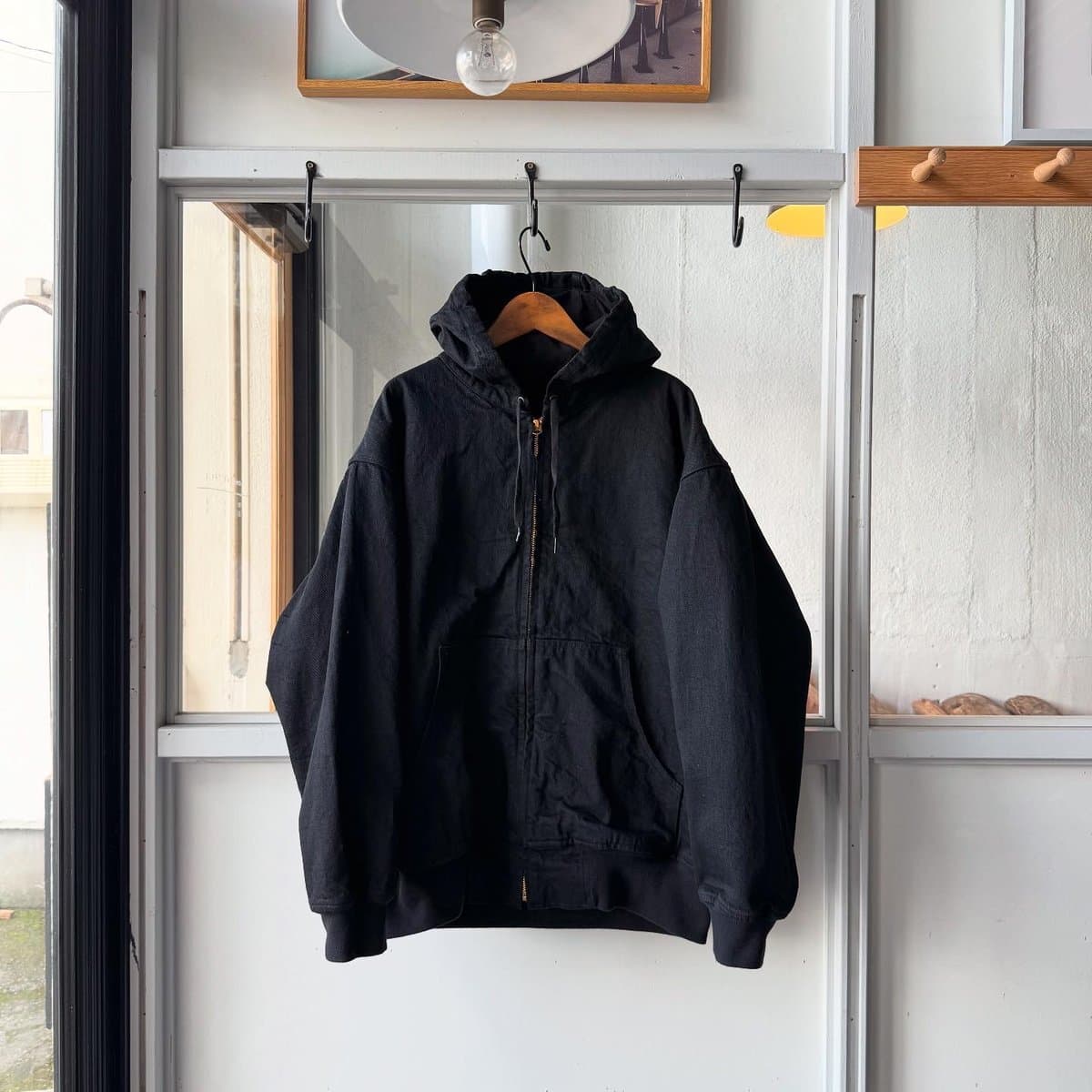 ブラックデニム ジップパーカ