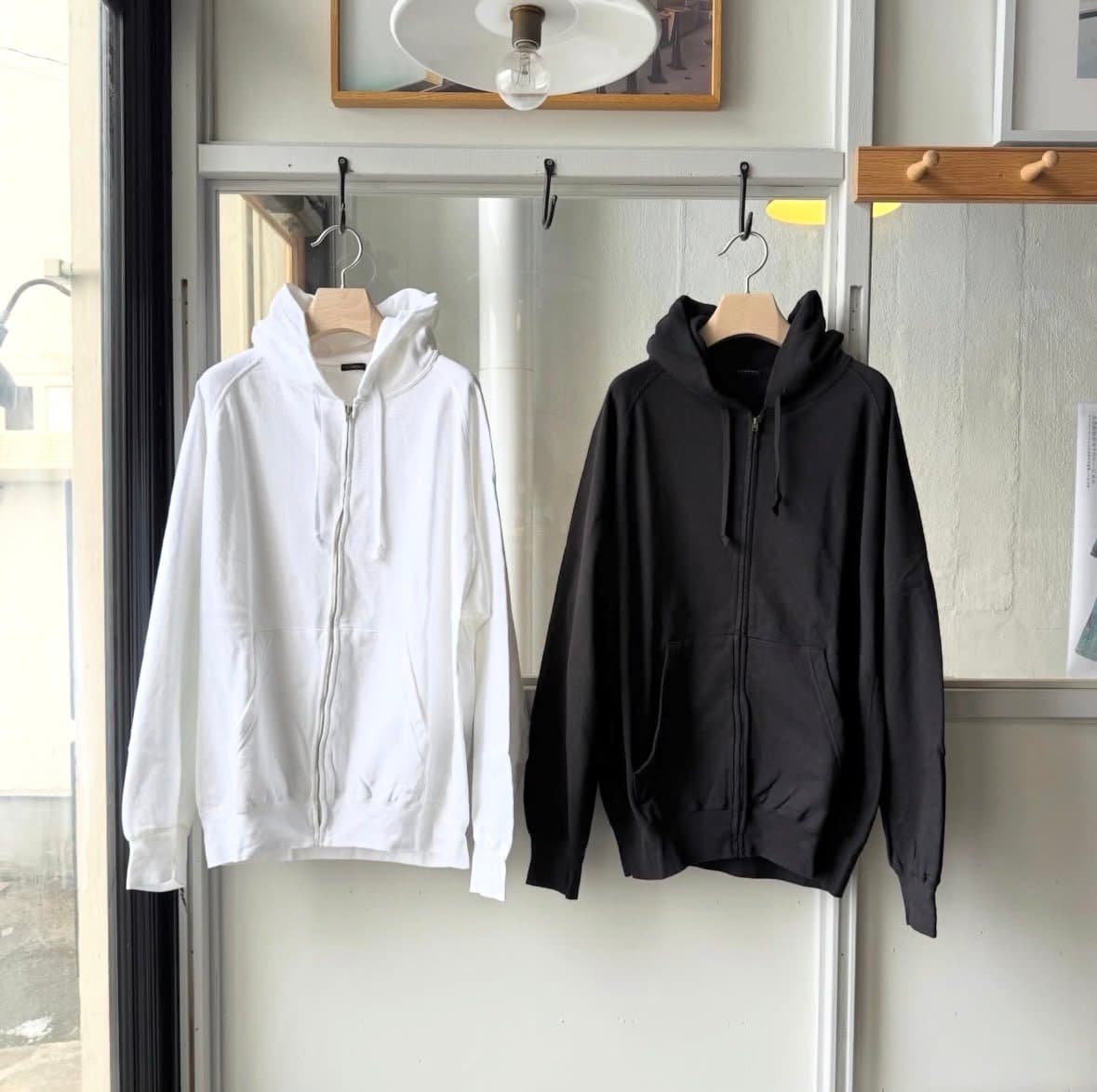 (コモリ) / LWコットン裏毛 ジップパーカ