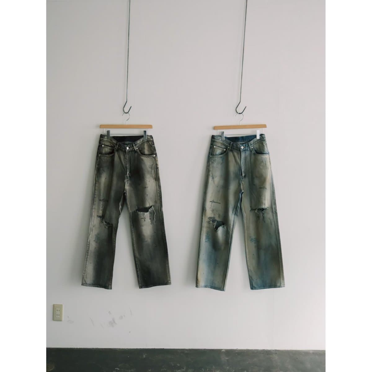 CRASH MIDDLE STRAIGHT 5P DENIM PANTS