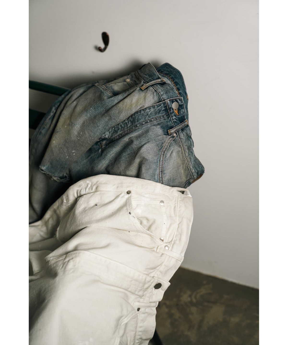 DAMAGE WIDE 5P DENIM PANTS(INDIGO)