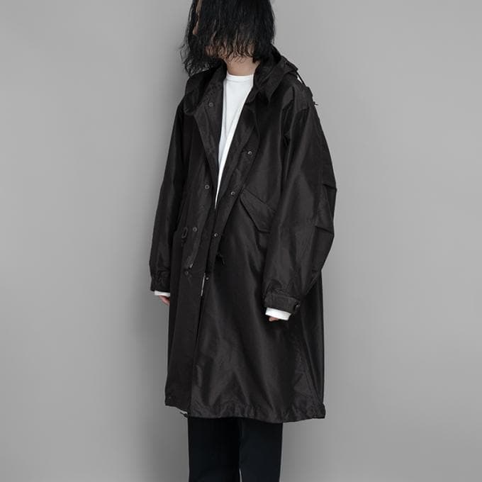 コットンシルクフーデッドコート